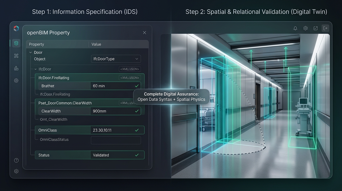 Complete Digital Assurance: Open Data Syntax (IDS) + Spatial Physics (Digital Twin)