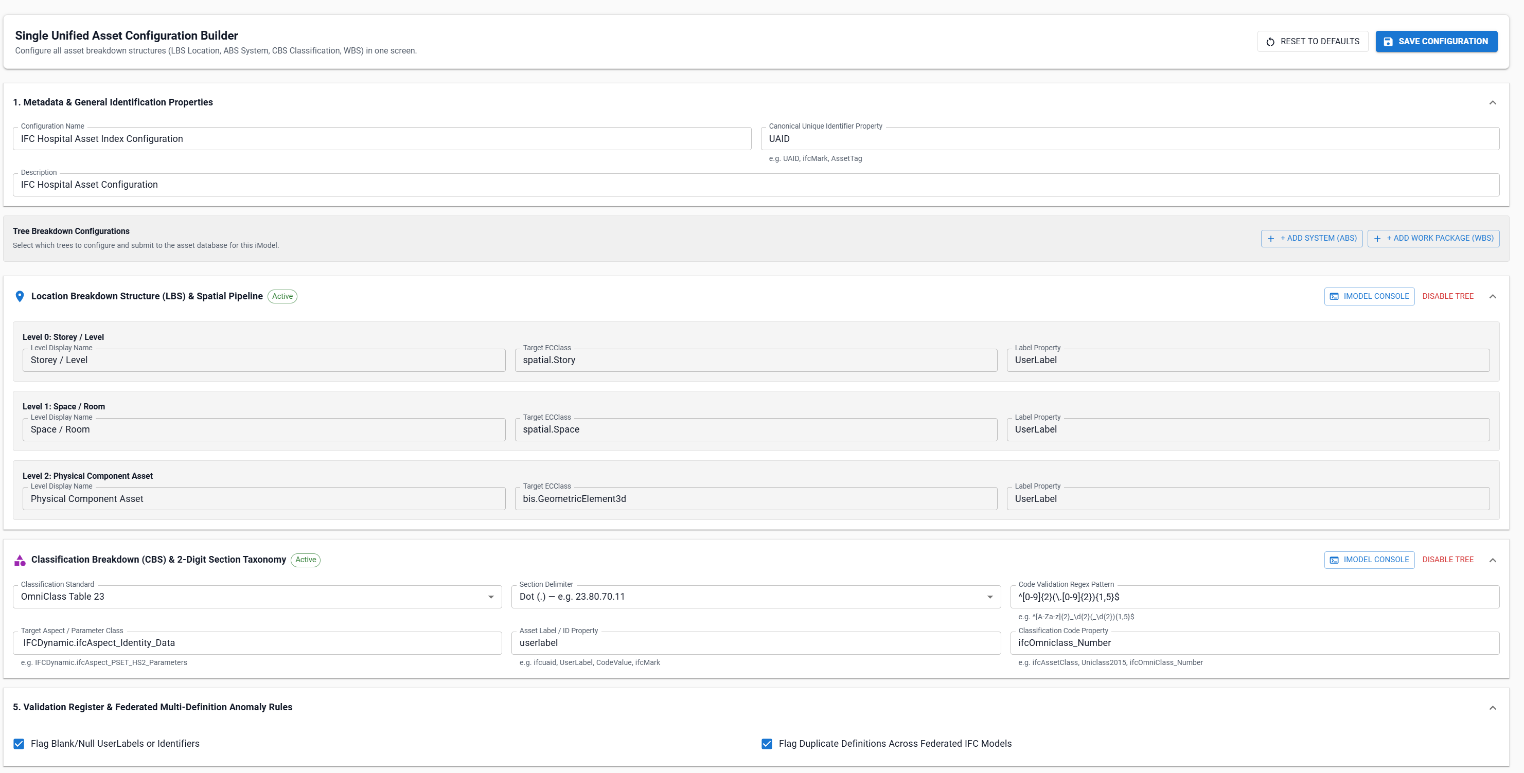 Unified Asset Config Builder