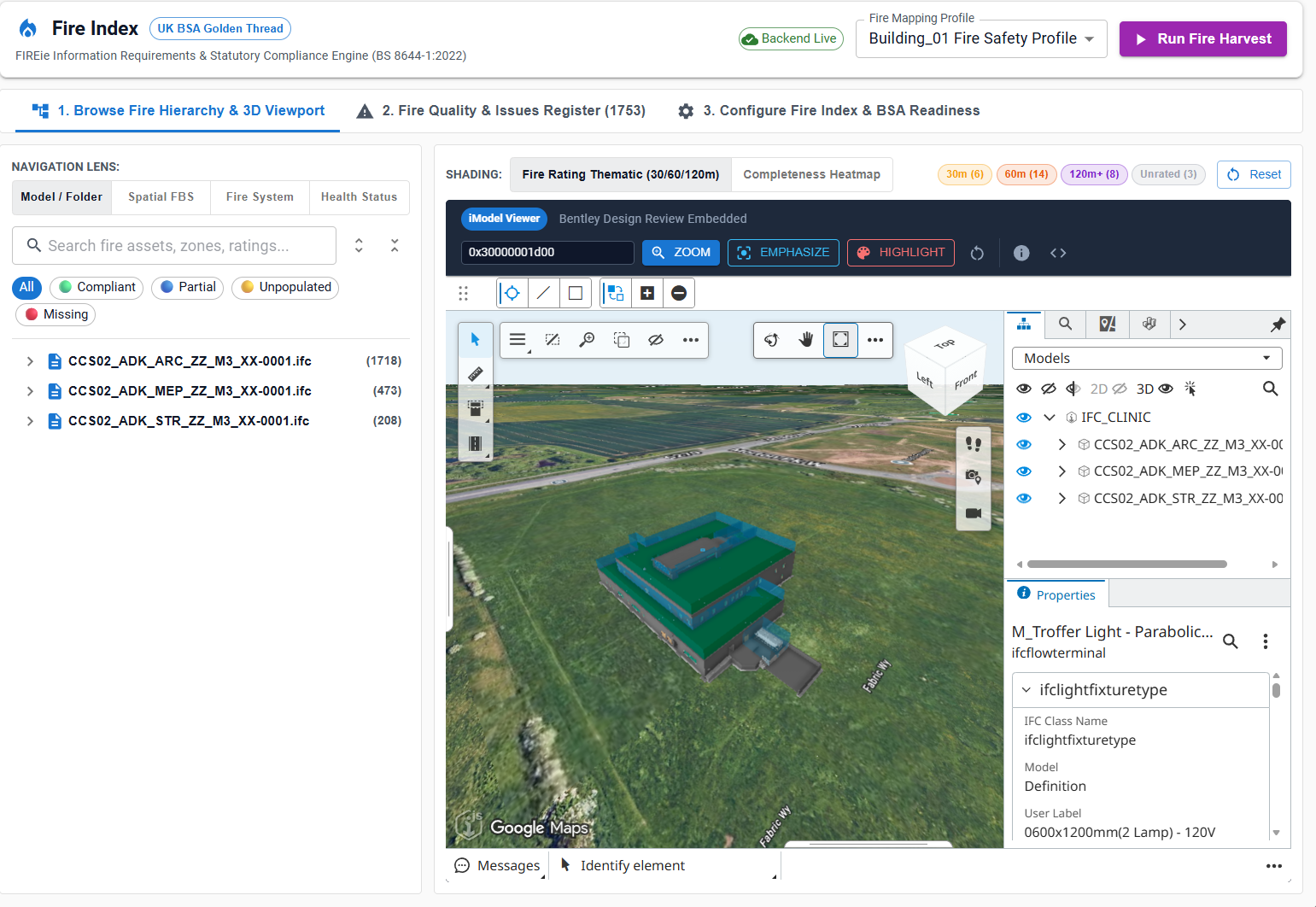Fire Index Header & 3D Browser Interface